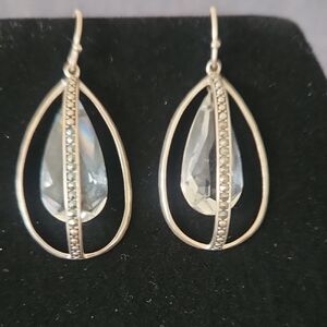 Silpada Silver Crystal Drop Earrings